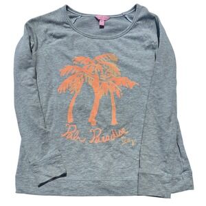 Lilly Pulitzer Palm Paradise Long Sleeve Shirt Graphic Print XS‎